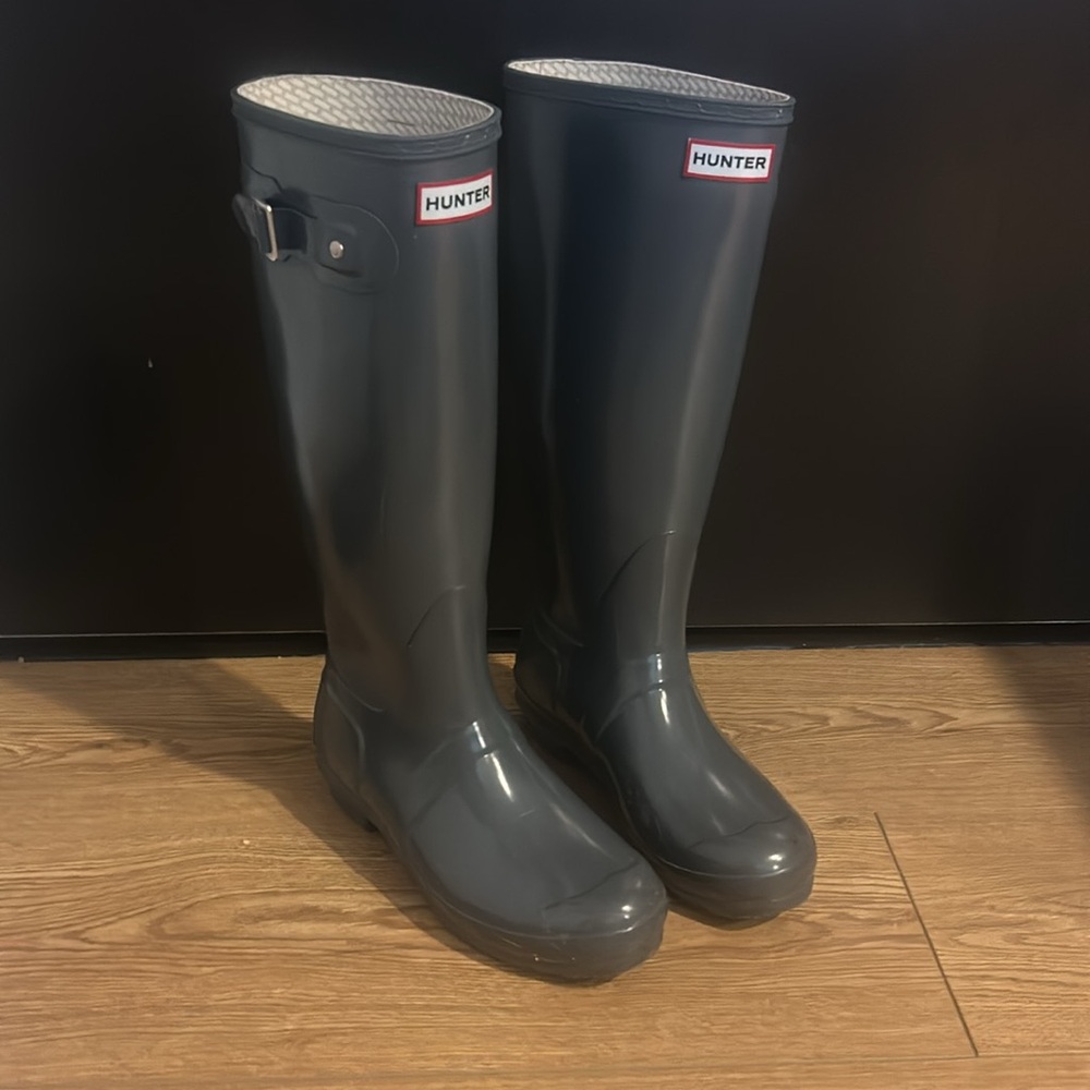 Women’s Hunter Rain Boots/Fleece Logo Socks Size 8 - Picture 7 of 10